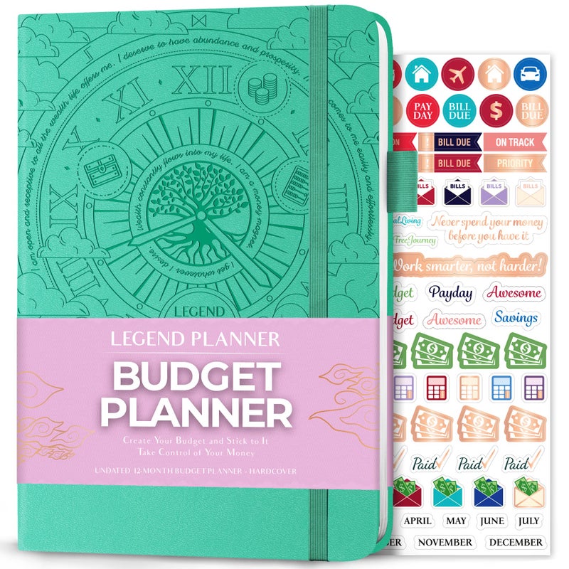 Legend Planner Legend Budget Planner â€“ Financial Organizer Book. Money Account & Expense Tracker Notebook Journal for Household Monthly Budgeting (Mint Green) - Image 1